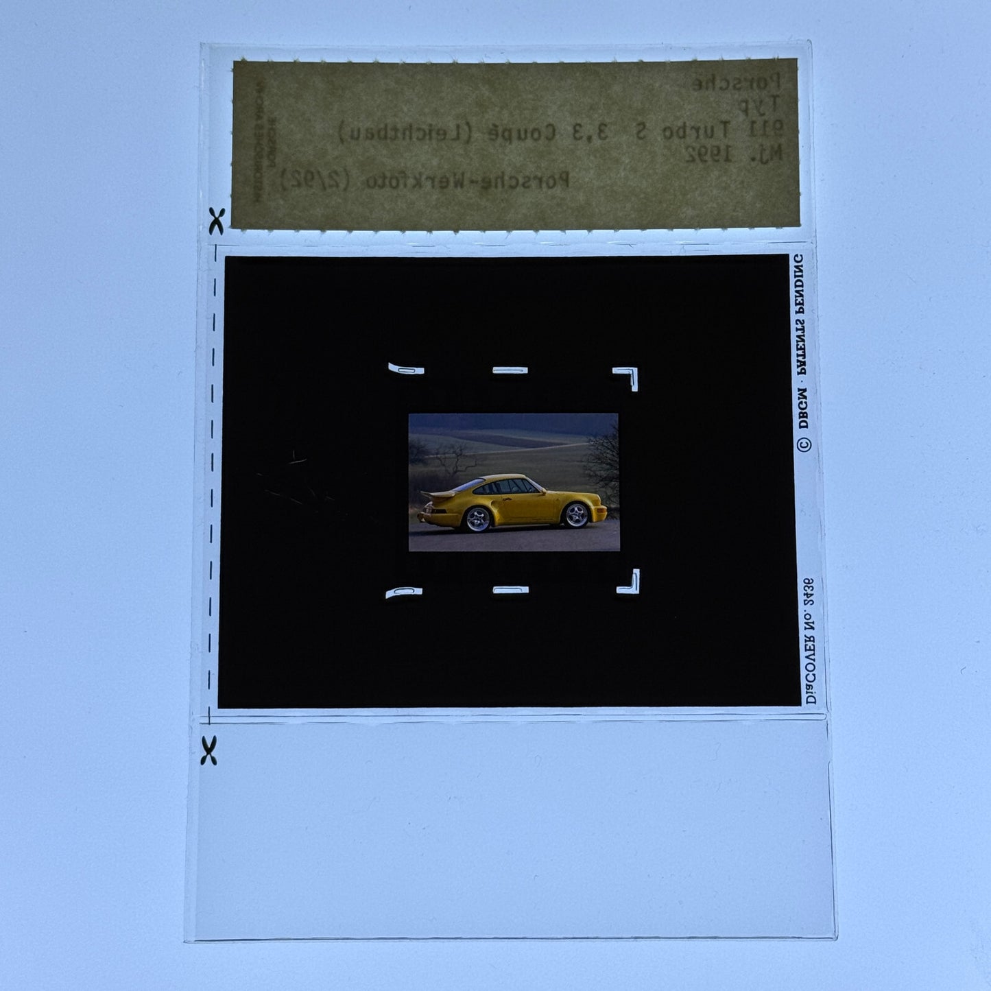 1992 Porsche 911 Turbo S 3.3 Coupe Leichtbau Factory Photo Slide Transparency