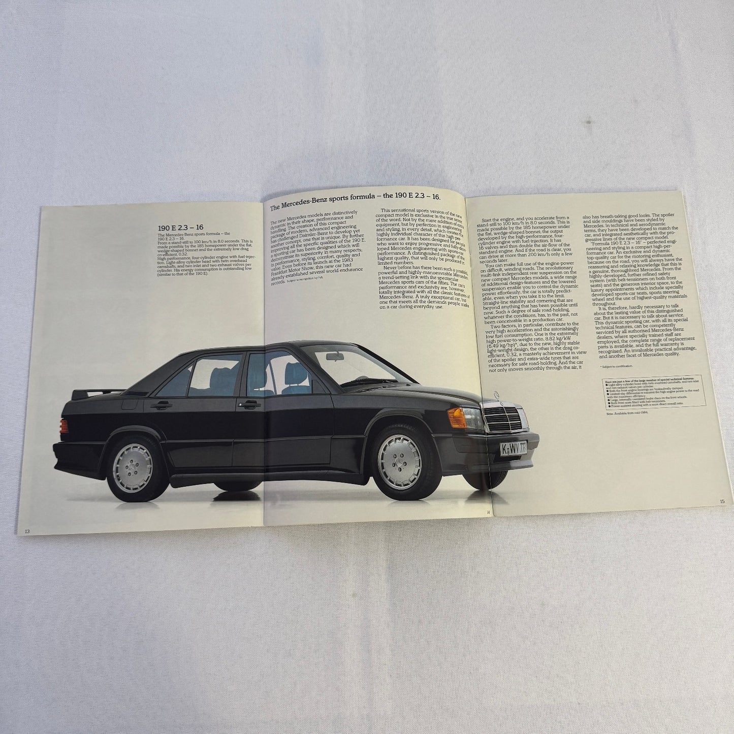 Mercedes Benz Car Brochure 280SL 500 SL 380 SL 280CE 200T 240D 300D 190D 190 250