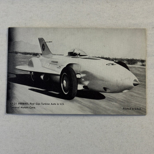 Vintage GM Firebird XP-21 Concept Car Prototype Automobile Arcade Card