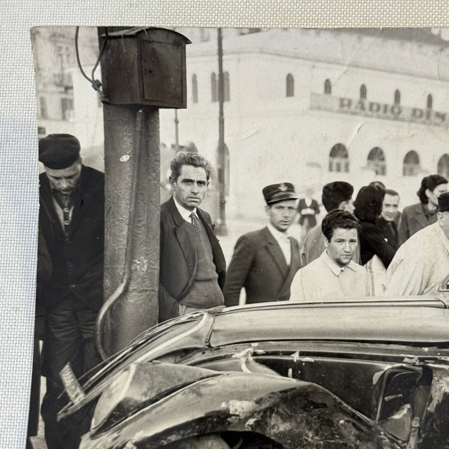 Car Accident Wreck Disaster Fiat 1500 Automobile Photo Photograph Vintage Italy