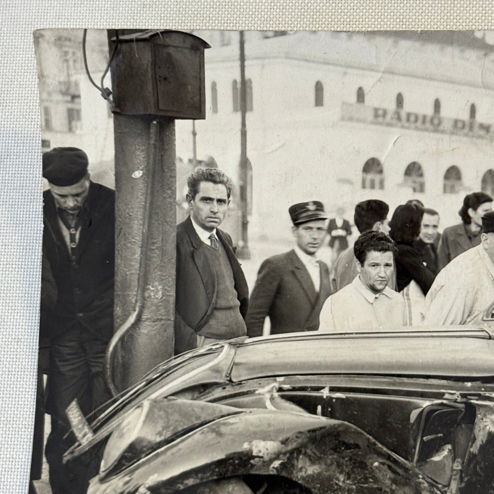 Car Accident Wreck Disaster Fiat 1500 Automobile Photo Photograph Vintage Italy