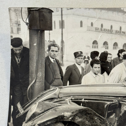 Car Accident Wreck Disaster Fiat 1500 Automobile Photo Photograph Vintage Italy