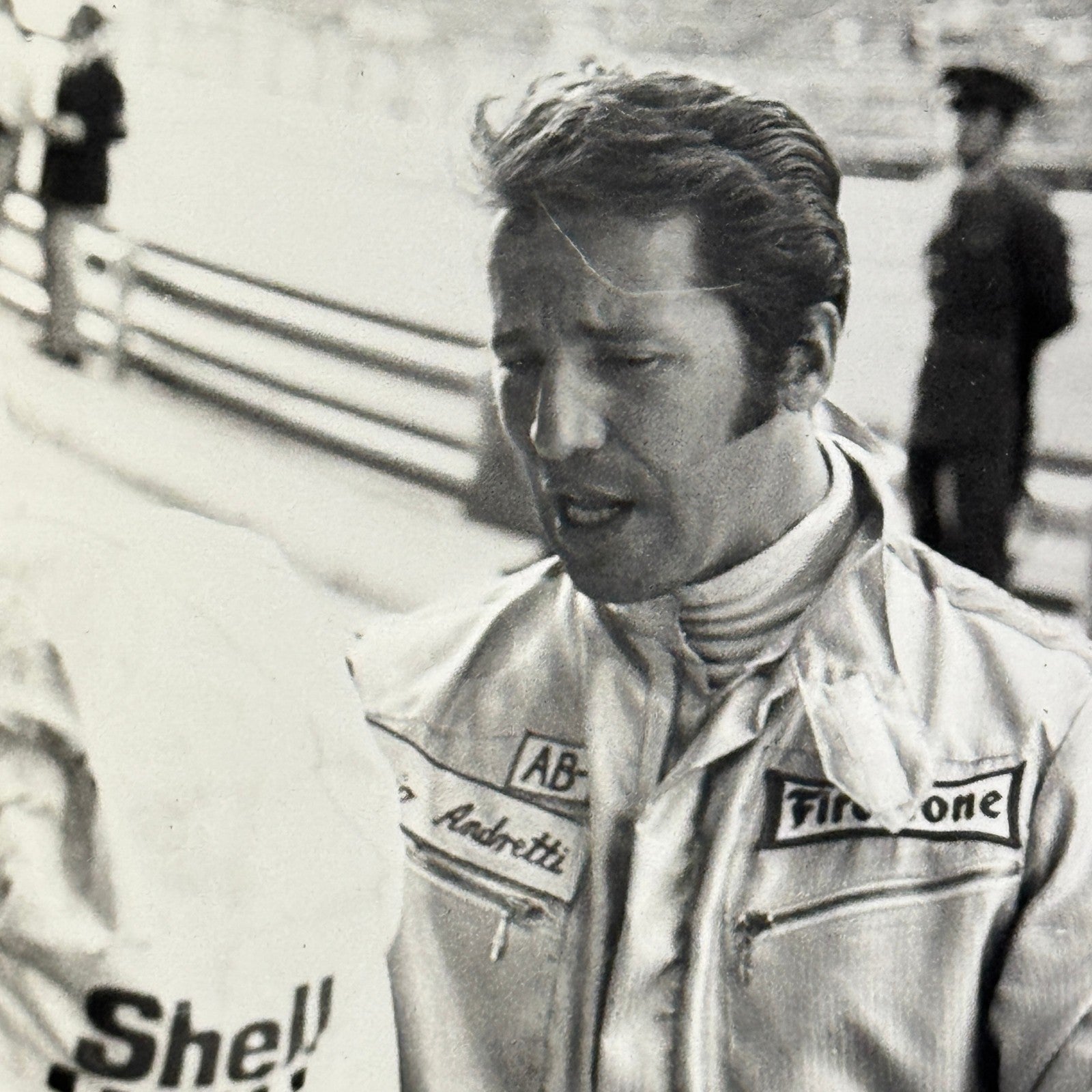Vintage Mario Andretti Racing Driver Photo Photograph Print Motorsport