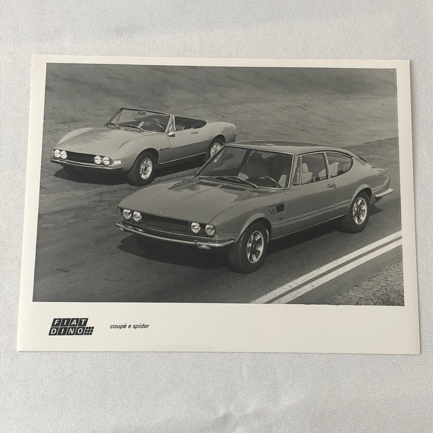 Fiat Dino Coupe and Spider Convertible Factory Press Photo Photograph