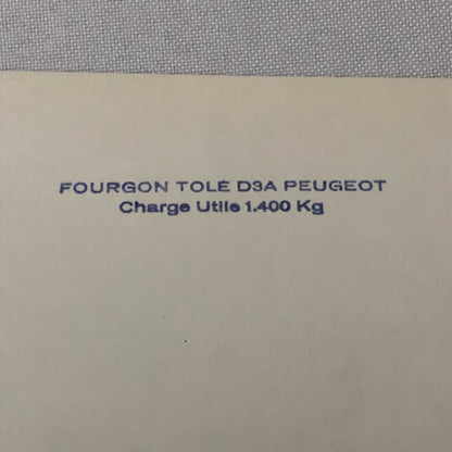 Vintage Peugeot D3A Fourgon Tole Truck Van Photo Photograph Print 