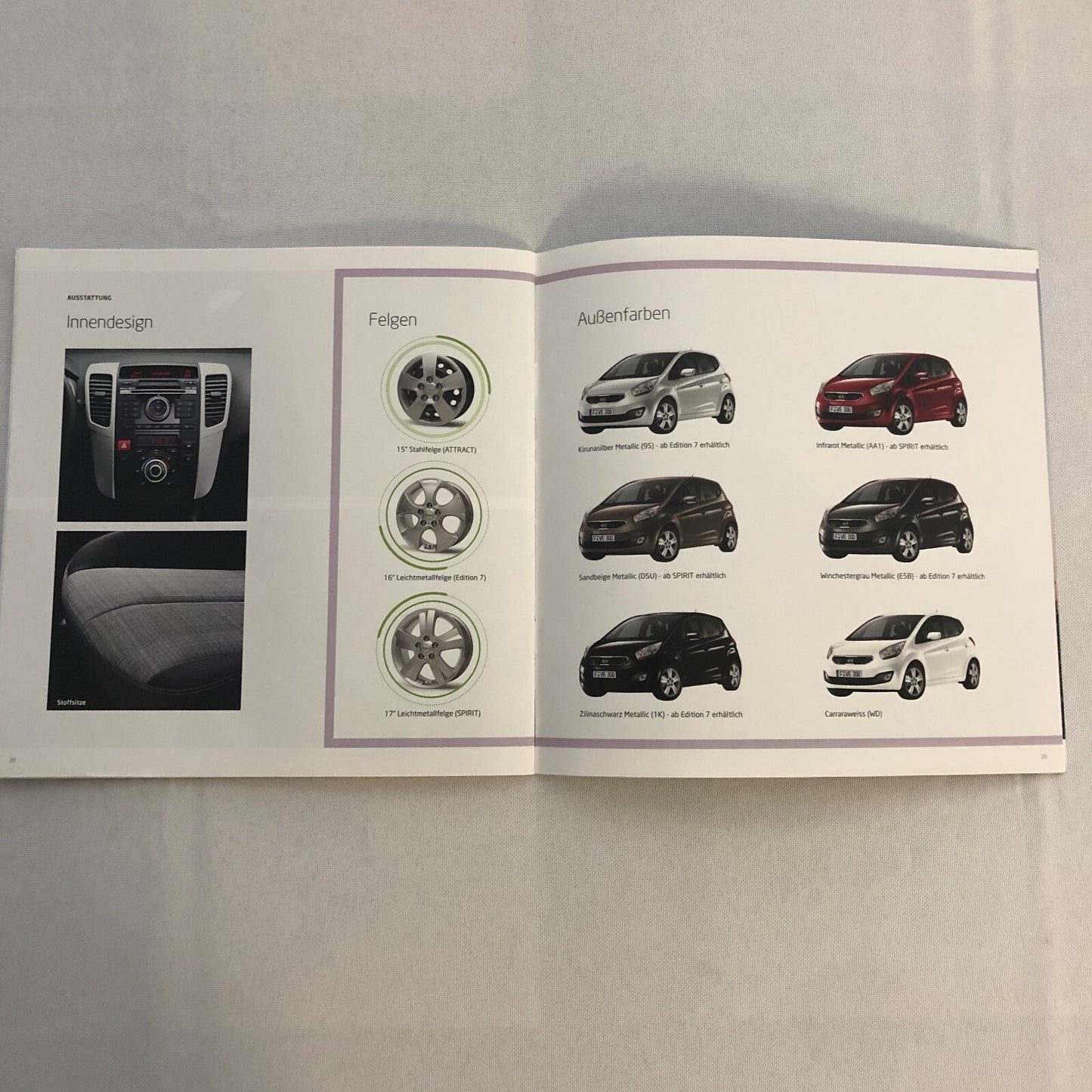 2012 Kia Venga Car Sales Brochure Catalog with Price List GERMAN Market