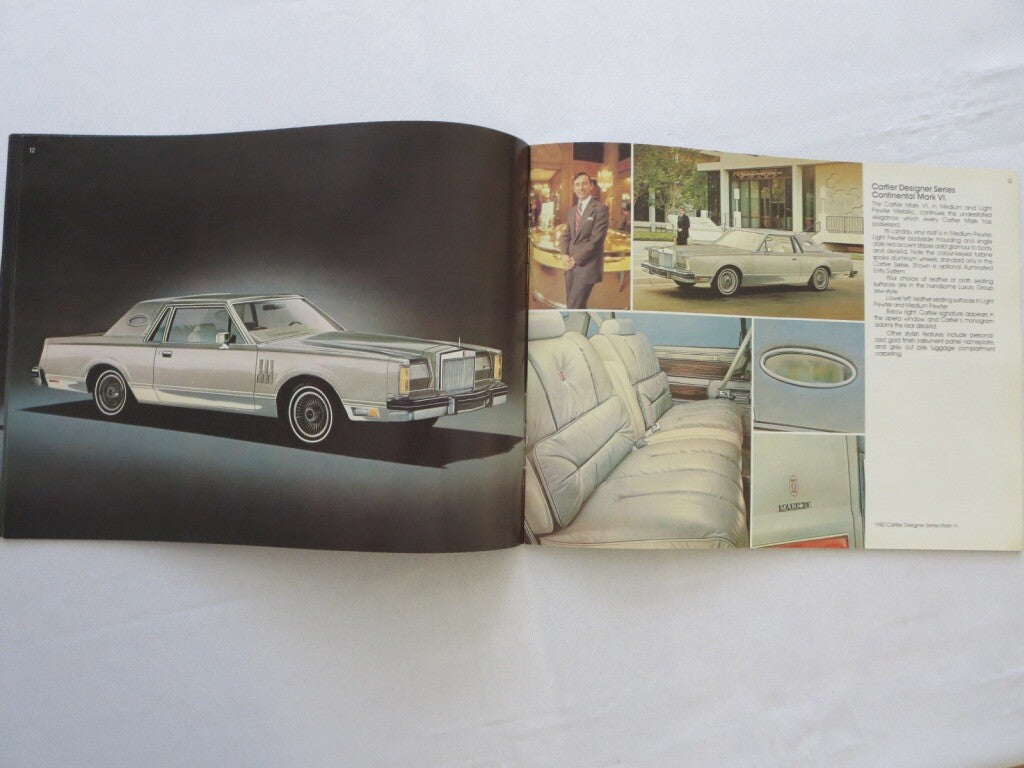 1980 Lincoln Continental & Mark VI Sales Brochure Cartier Pucci Givenchy Blass