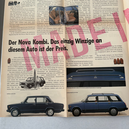 Lada Car Sales Brochure Catalog Lada Niva Samara Nova Kombi German Text European