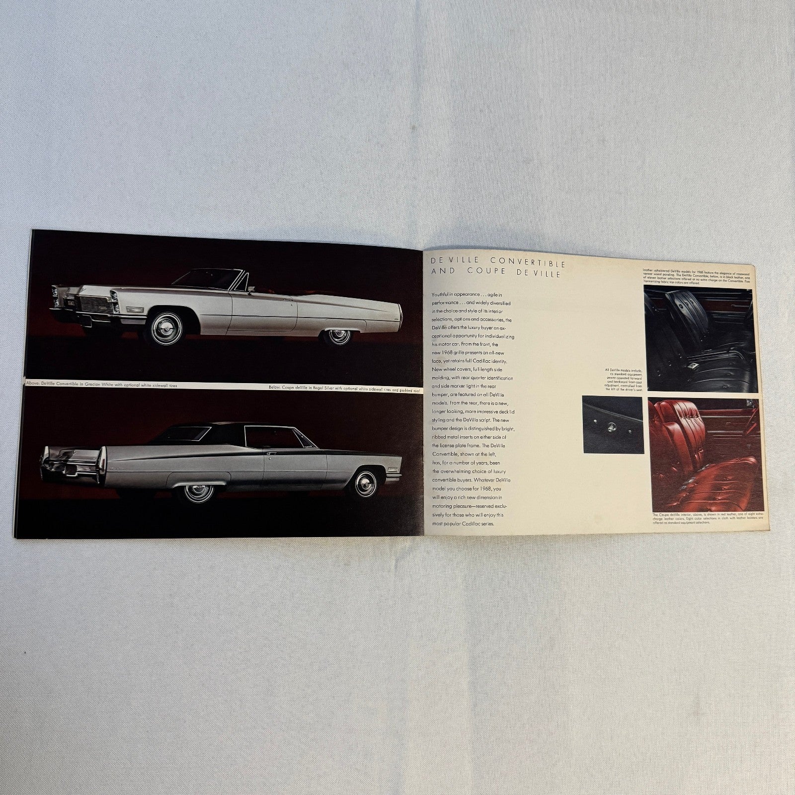 1968 Cadillac Car Sales Brochure Catalog Fleetwood Brougham Eldorado DeVille