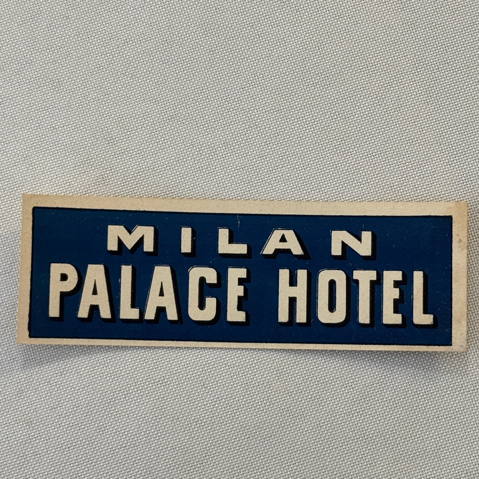 Vintage Hotel Travel Label Milan Italy Palace Hotel Italian