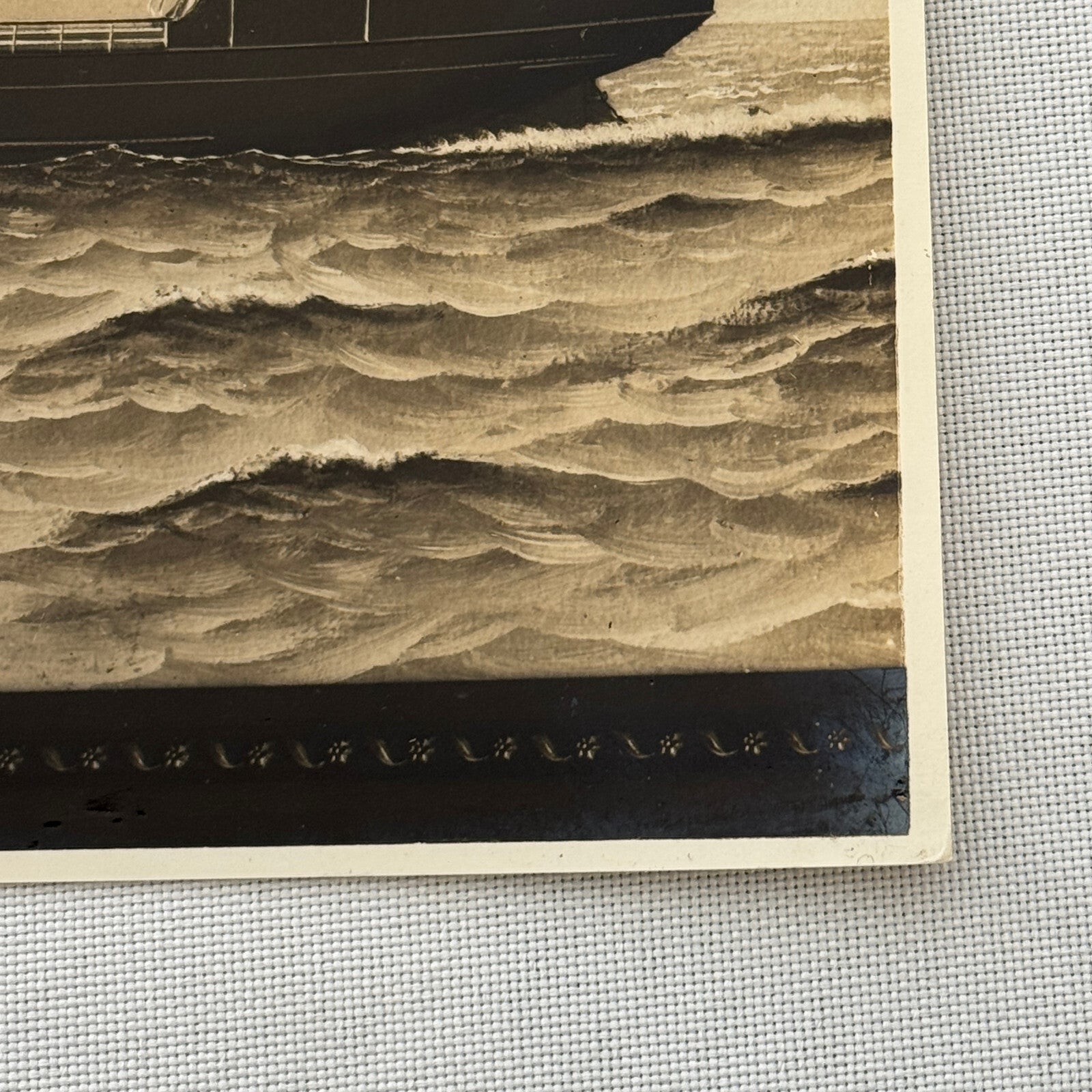 Vintage Ship Boat Photo Photograph Print Webster & Stevens Photo Admiral Sampson