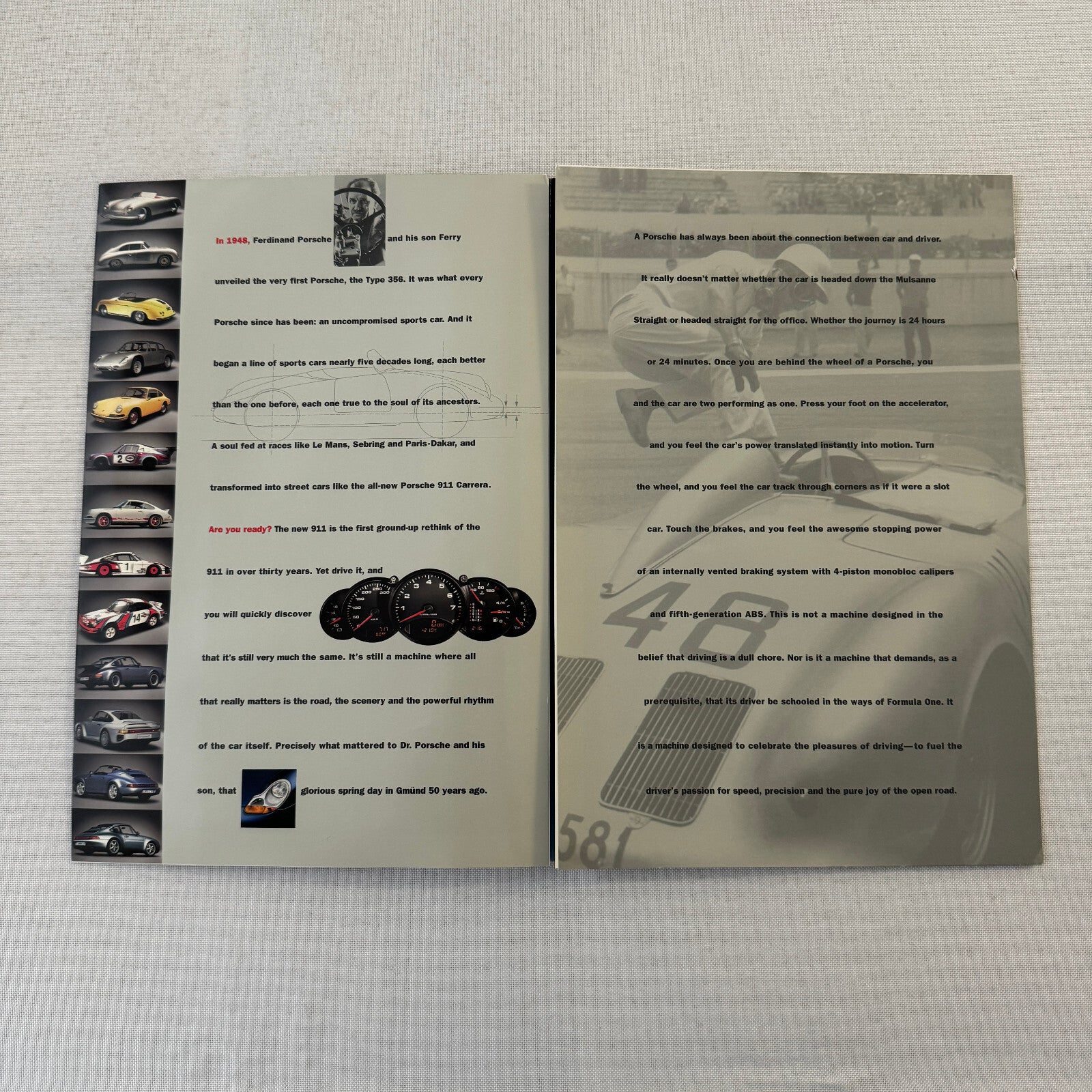 1998 Porsche Poster Sales Brochure Catalog Boxster 911 Carrera Cabriolet Coupe