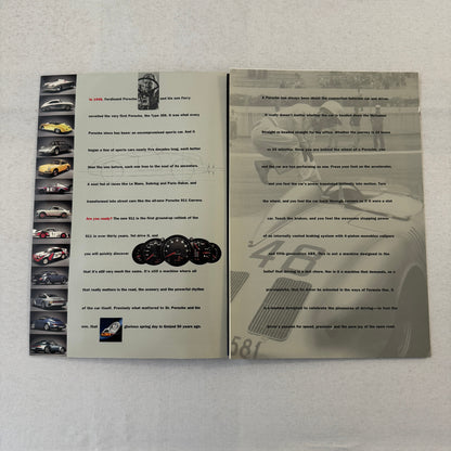 1998 Porsche Poster Sales Brochure Catalog Boxster 911 Carrera Cabriolet Coupe