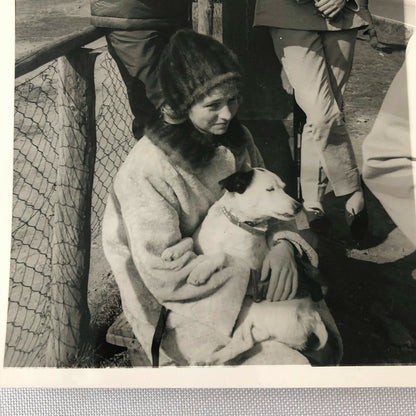 Vintage Stirling Moss Racing Driver Photo Photograph Women and Dog 