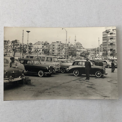 Vintage Car Automobile Photo Lot of 2 Istanbul Buildings People Mercedes Benz + 