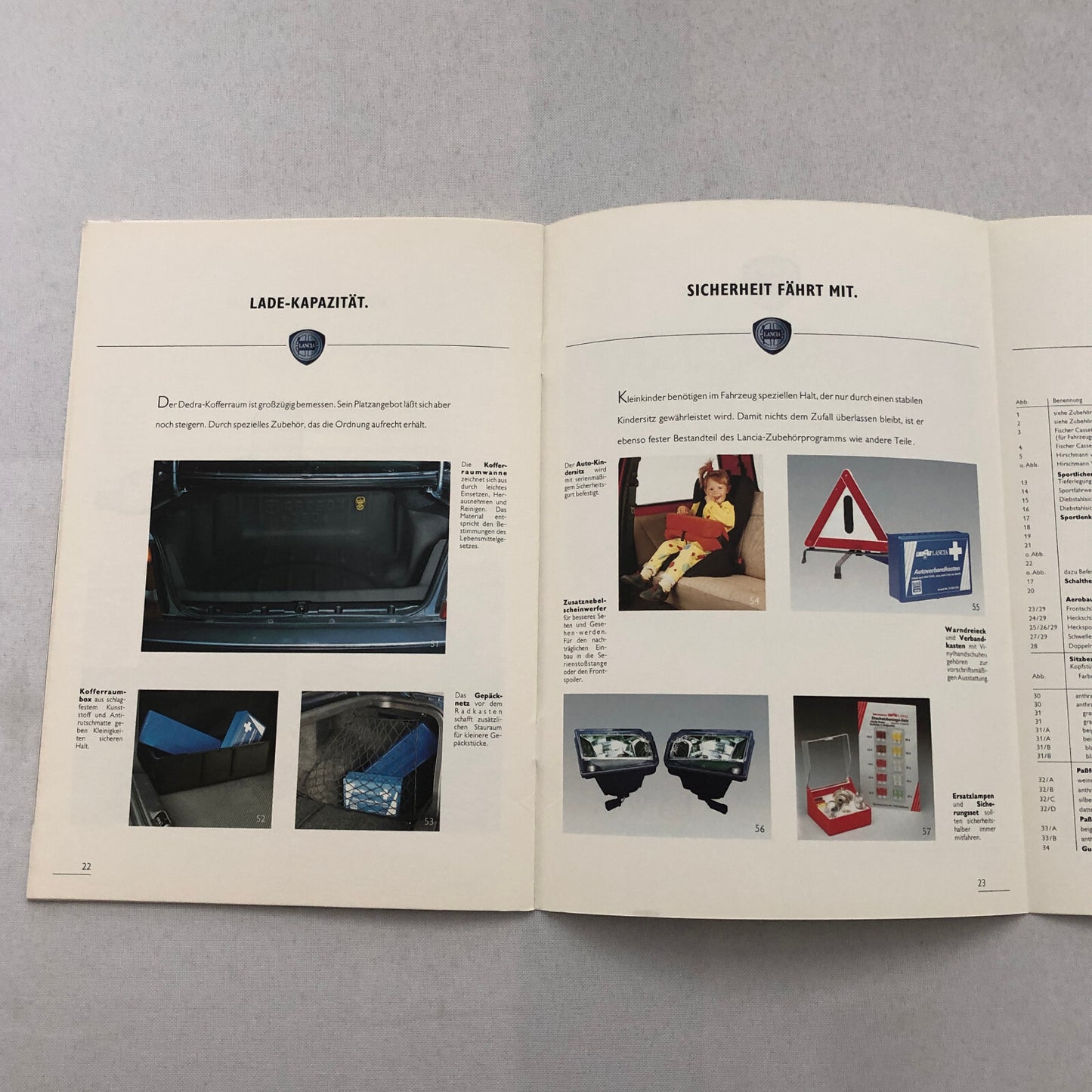 Lancia Dedra Car ACCESSORIES Sales Brochure Catalog Dedra German Text