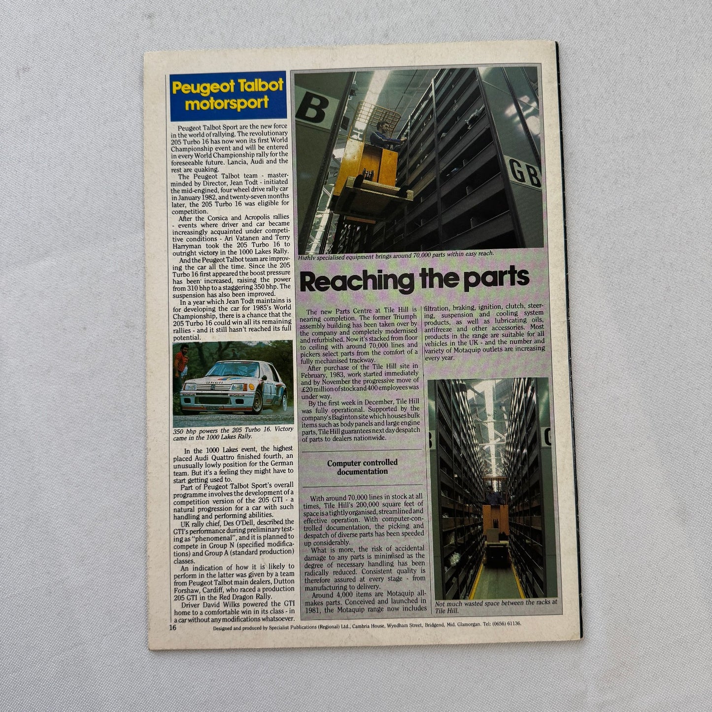 1985 Peugeot Talbot Car Sales Brochure Catalog 205 GTI 305 Rapier Minx Van