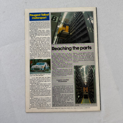 1985 Peugeot Talbot Car Sales Brochure Catalog 205 GTI 305 Rapier Minx Van