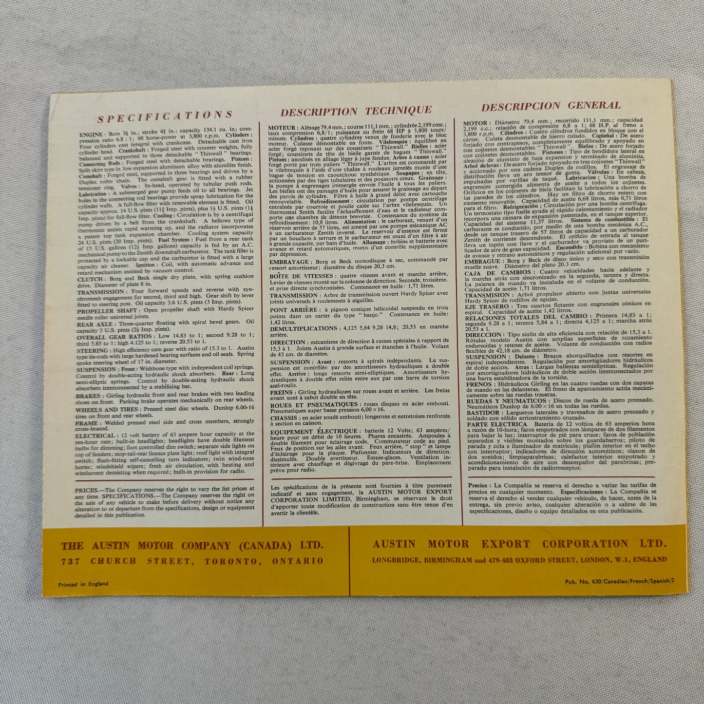 Austin A70 Countryman Car Sales Brochure Catalog Advertising Vintage