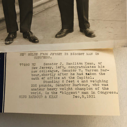 Press Photo Photograph Boxer Senator Warren Barbour 1931 Underwood & Underwood