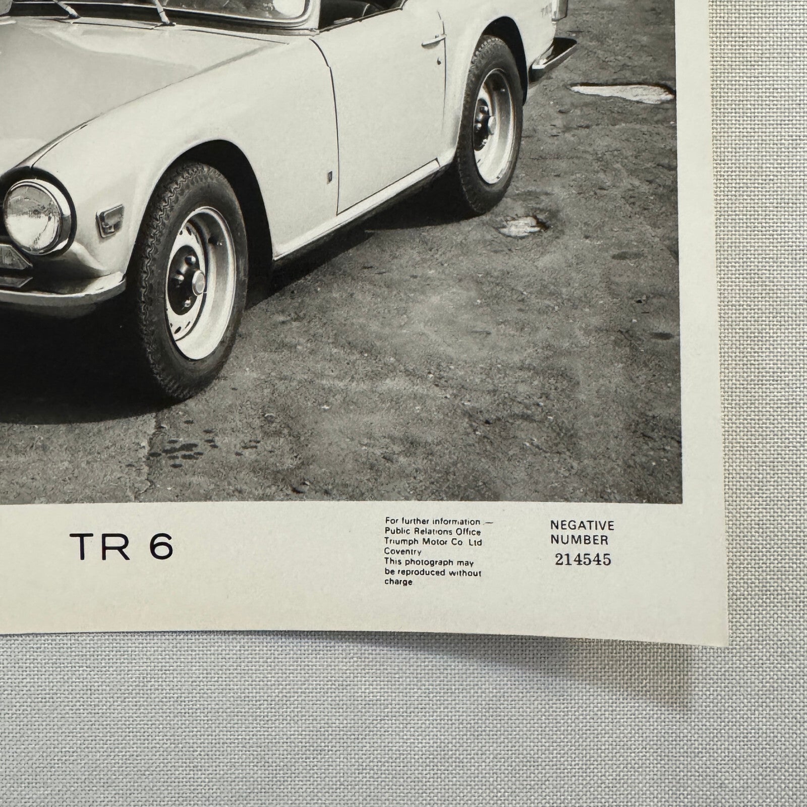 Triumph TR6 Roadster Car Factory Press Photo Photograph British Leyland