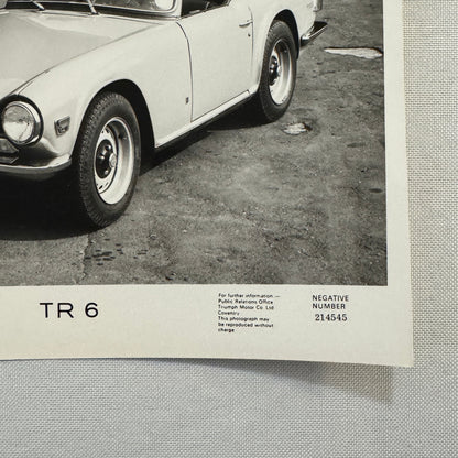 Triumph TR6 Roadster Car Factory Press Photo Photograph British Leyland