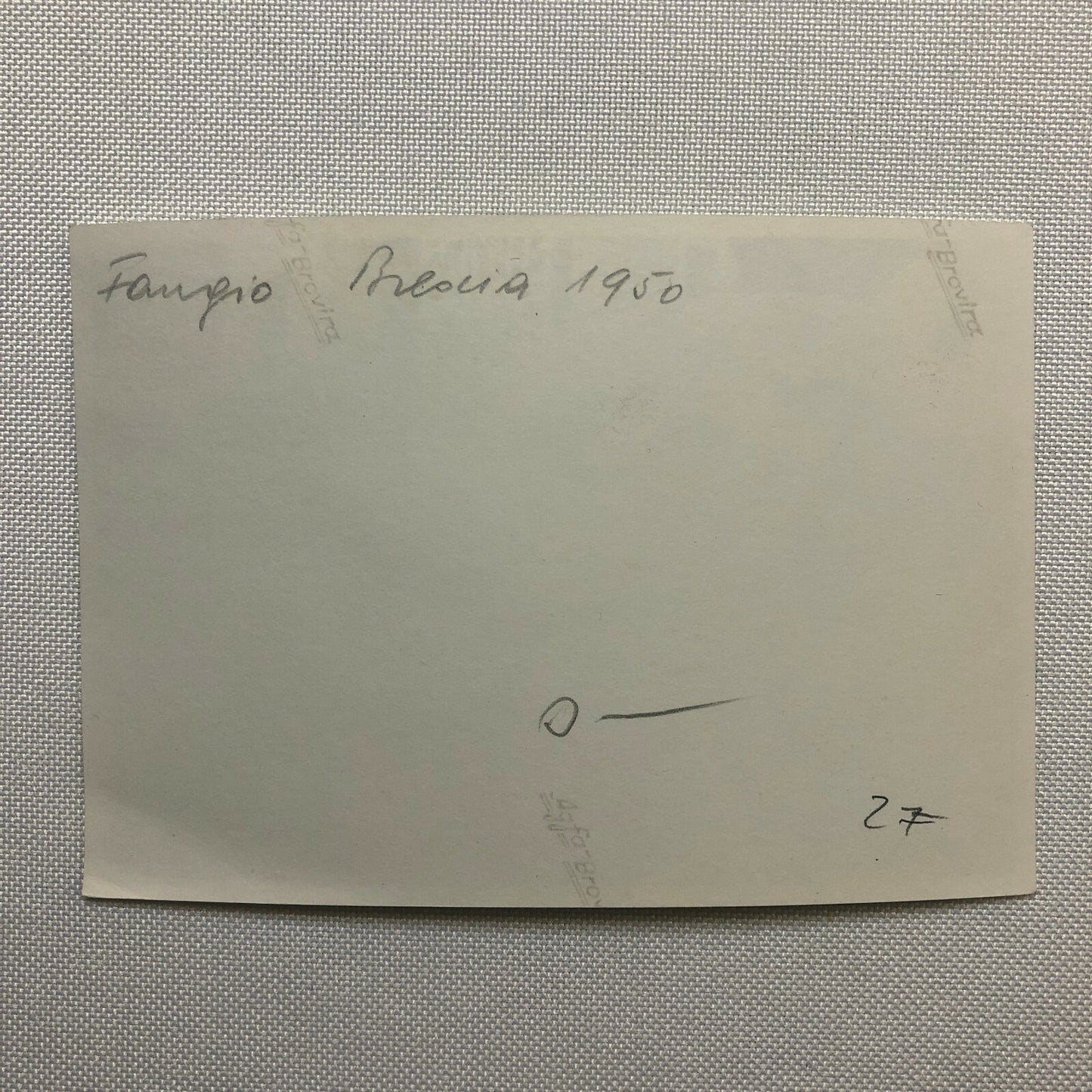 Vintage Racing Driver Photo Photograph Juan Manuel Fangio Brescia 1950