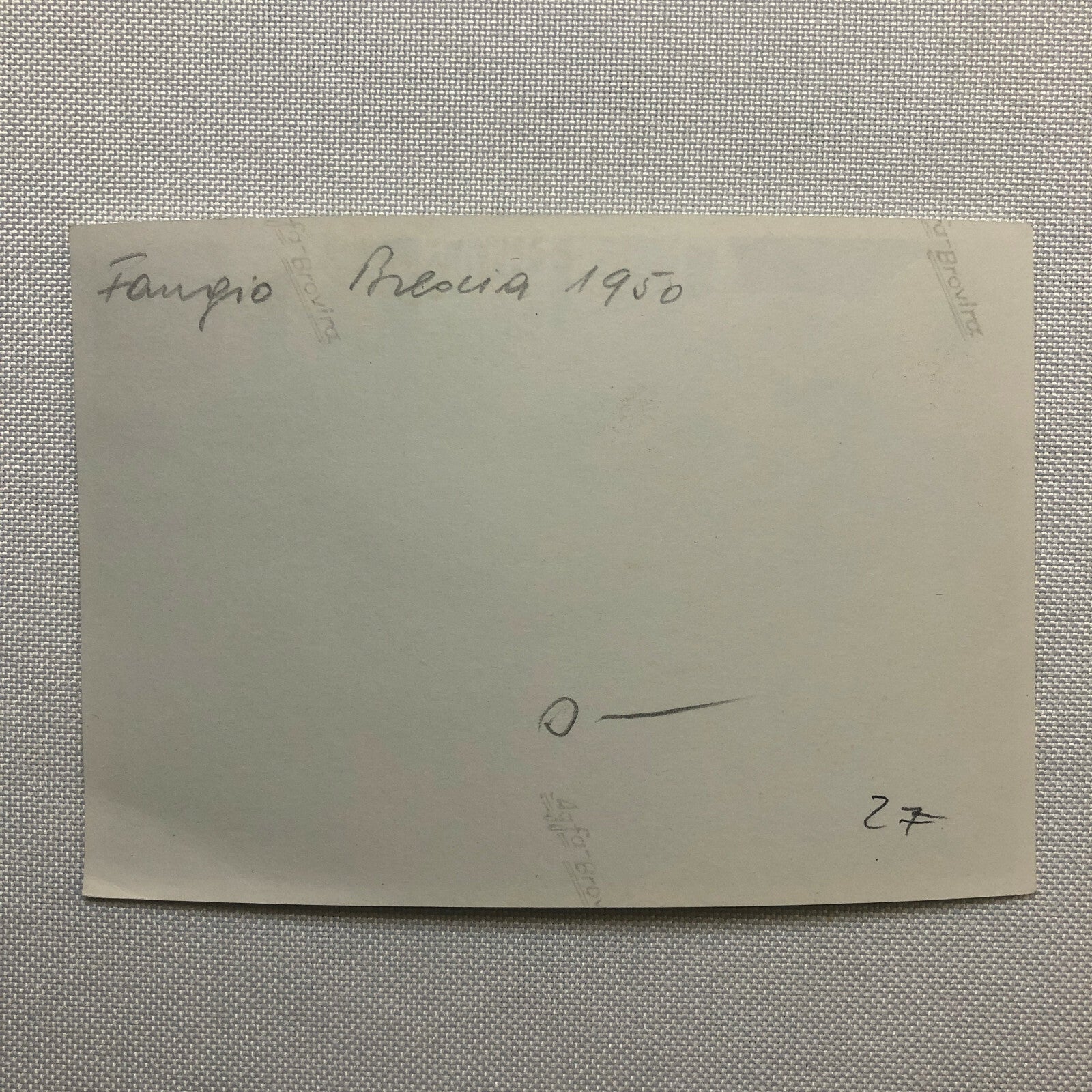 Vintage Racing Driver Photo Photograph Juan Manuel Fangio Brescia 1950