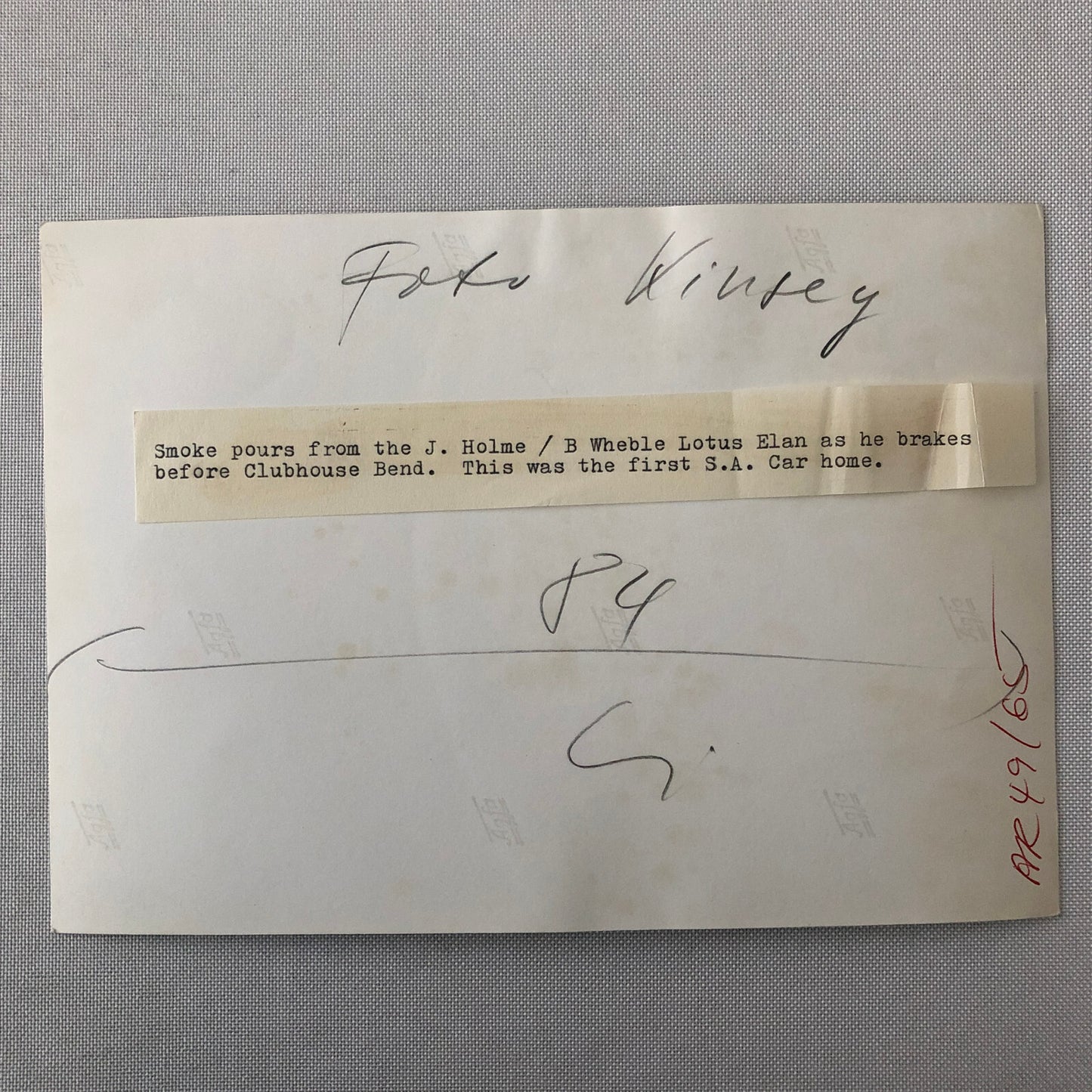 Vintage Lotus Elan Racing Photo Photograph Print J Holme and B Wheble