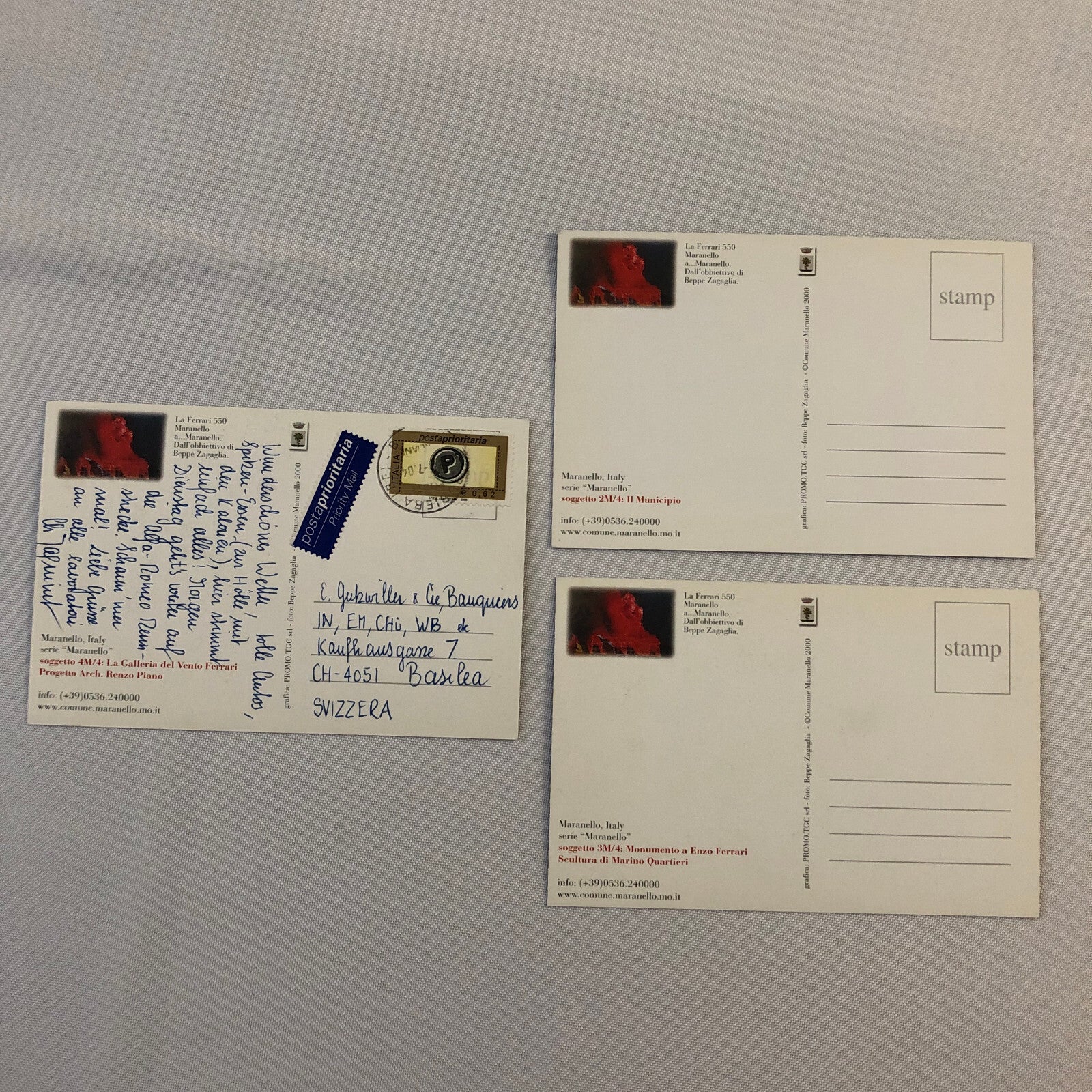 Ferrari 550 Maranello Postcard Post Card Lot of 3