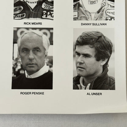 Racing Driver Press Photo Photograph Rick Mears Danny Sullivan Al Unser Penske