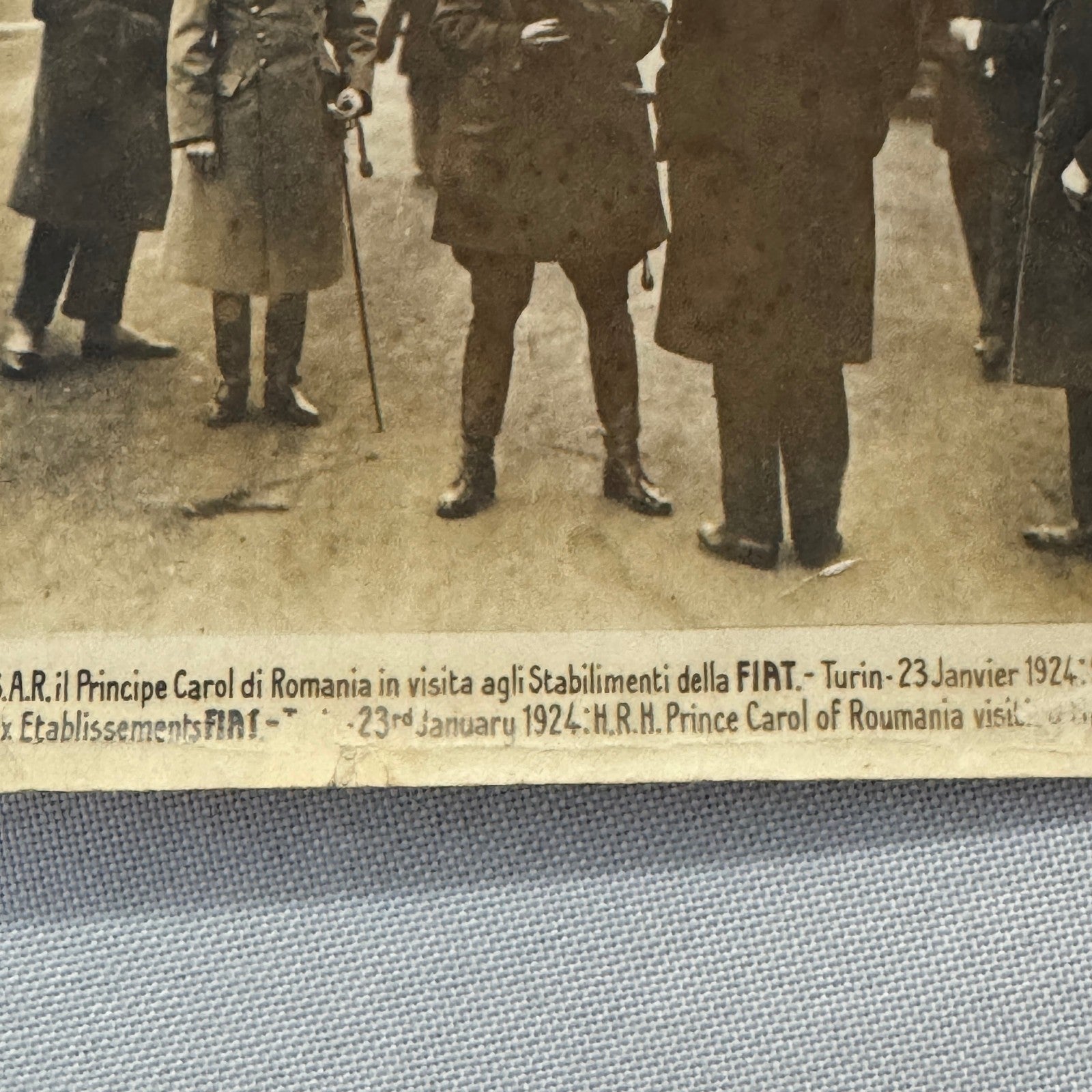 Prince Carol of Romania Visiting FIAT Factory 1924 Photo Photograph Print Italy