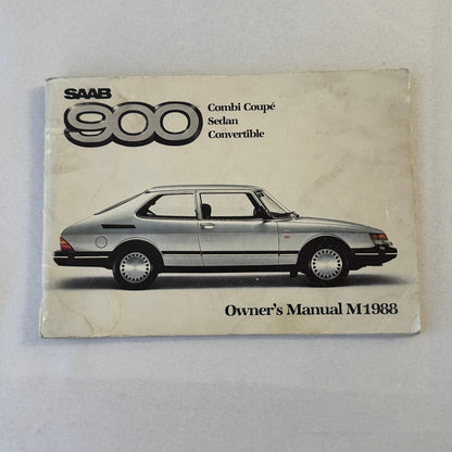 1988 Saab 900 Owners Manual Book Pouch Sedan Convertible Vintage Car