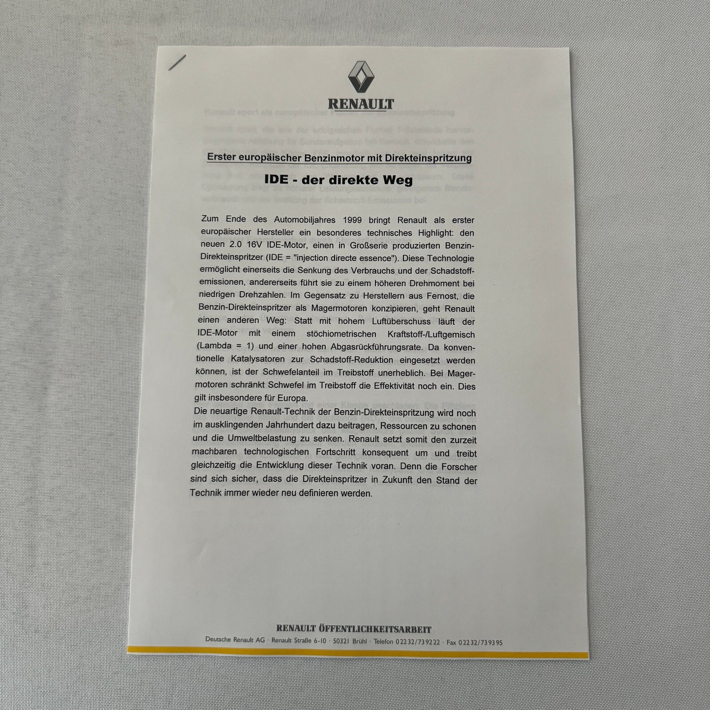 1999 Renault Clio Tech Run Car Press Kit Brochure Photos German Language