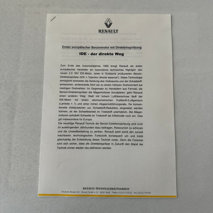 1999 Renault Clio Tech Run Car Press Kit Brochure Photos German Language