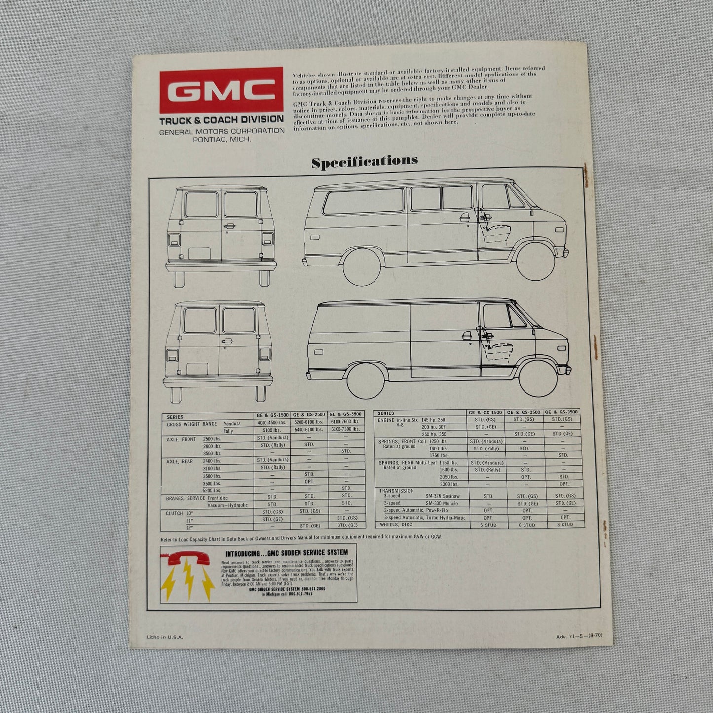 GMC Rally and Vandura Van Sales Brochure Catalog Advertising