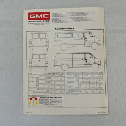 GMC Rally and Vandura Van Sales Brochure Catalog Advertising