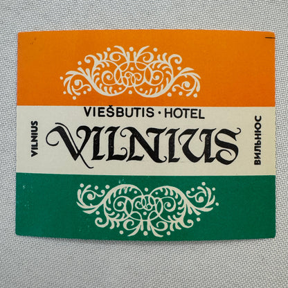 Vintage Hotel Travel Label Viesbutis Hotel Vilnius Lithuania