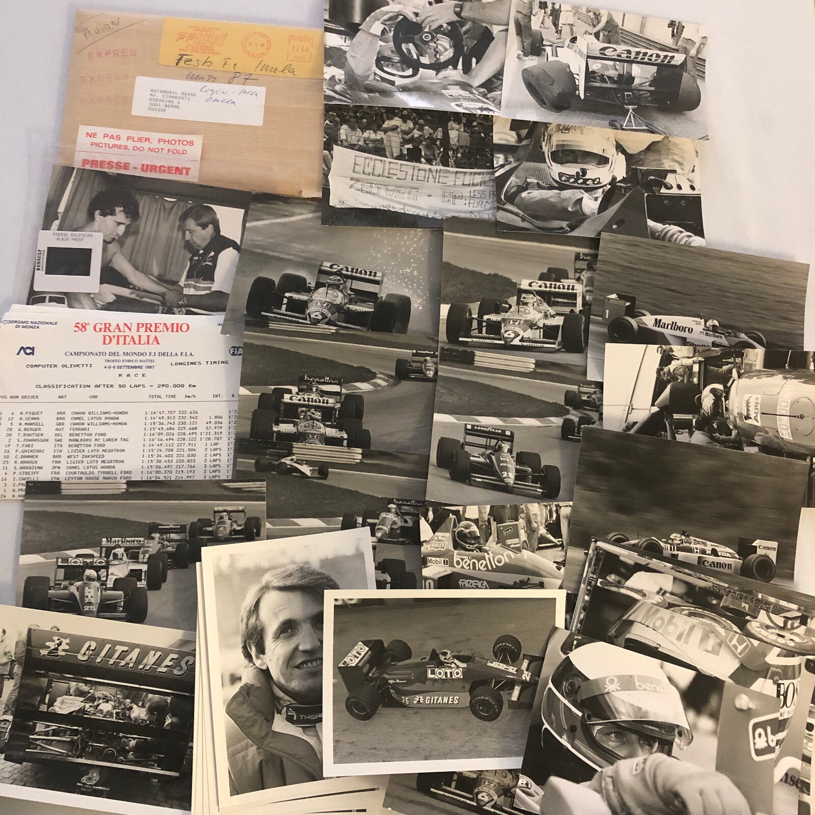1987 Italian Grand Prix Formula One Racing Photo Lot 40+ Ayrton Senna Prost +