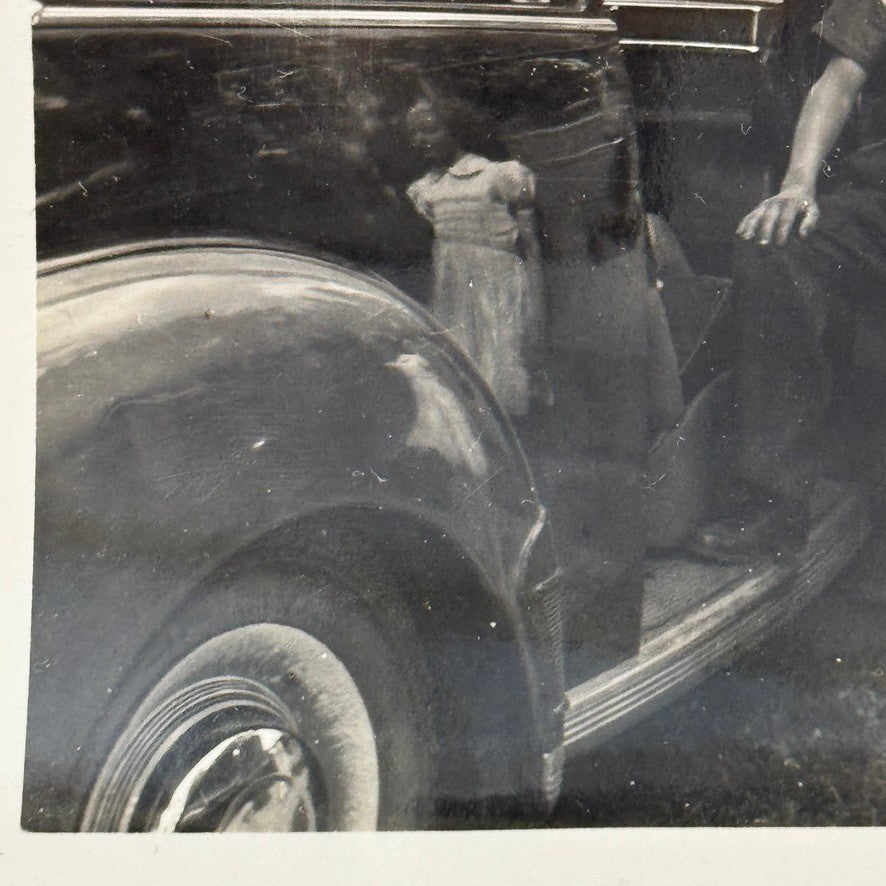 Vintage Photo Photograph Print Children with Car Automobile Snapshot