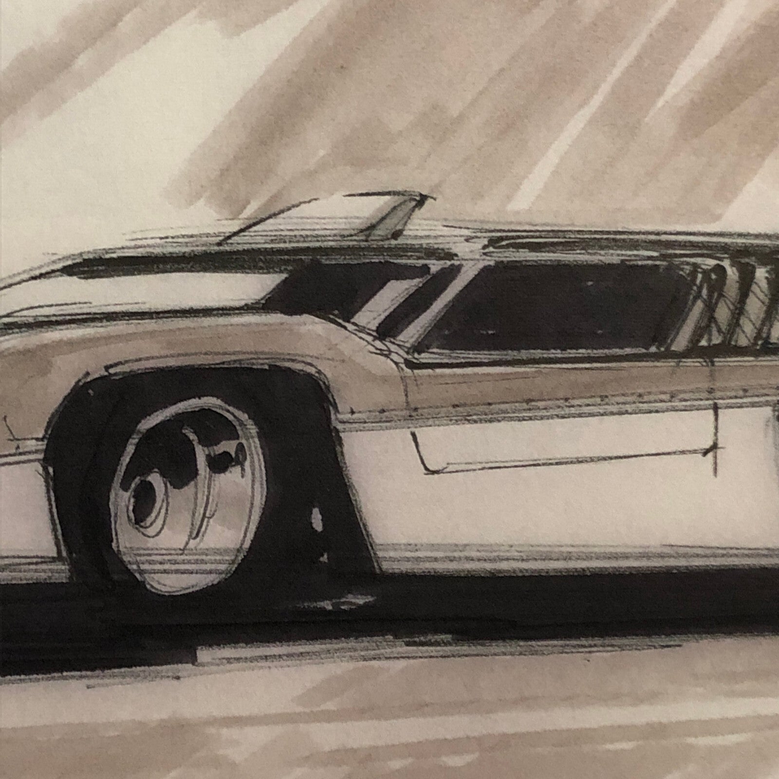 Styling Concept Automobile Illustration Art Drawing Sketch Vintage 1967 NOTTRODT