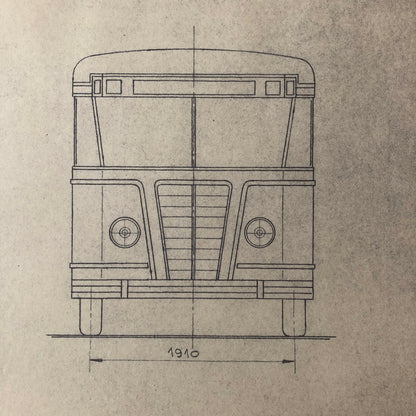 1935 Coachbuilder Bus Design Blueprint Rendering Blue Print Coach Bus Truck
