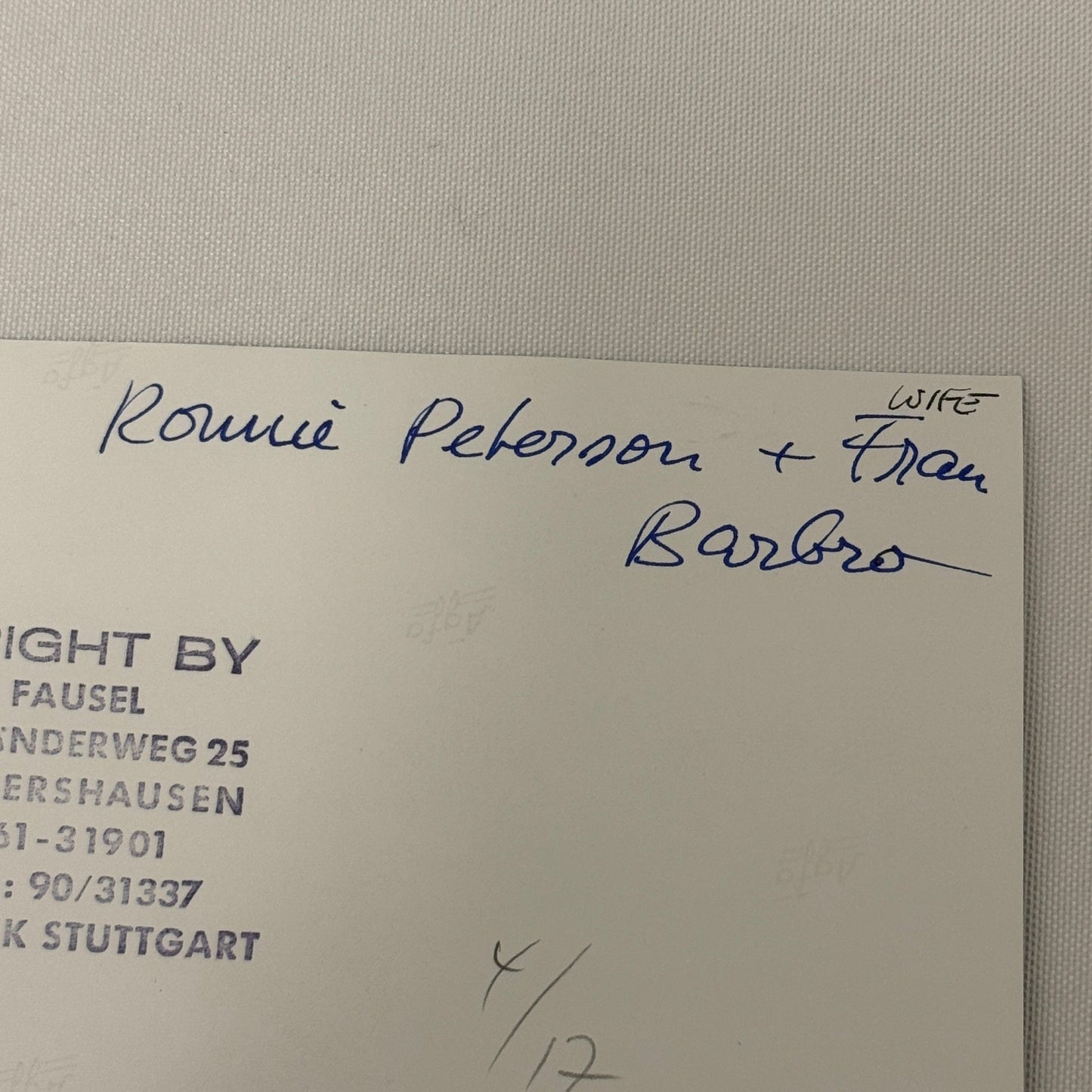 Vintage Racing Photo 1972 Italian Grand Prix Race Ronnie Peterson Wife Fran