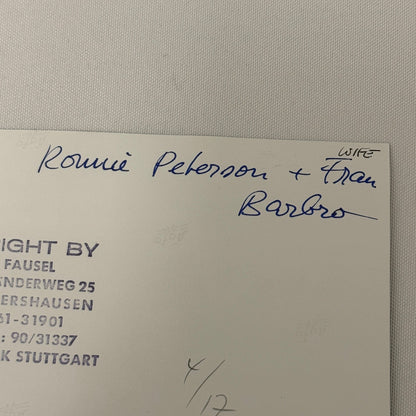 Vintage Racing Photo 1972 Italian Grand Prix Race Ronnie Peterson Wife Fran