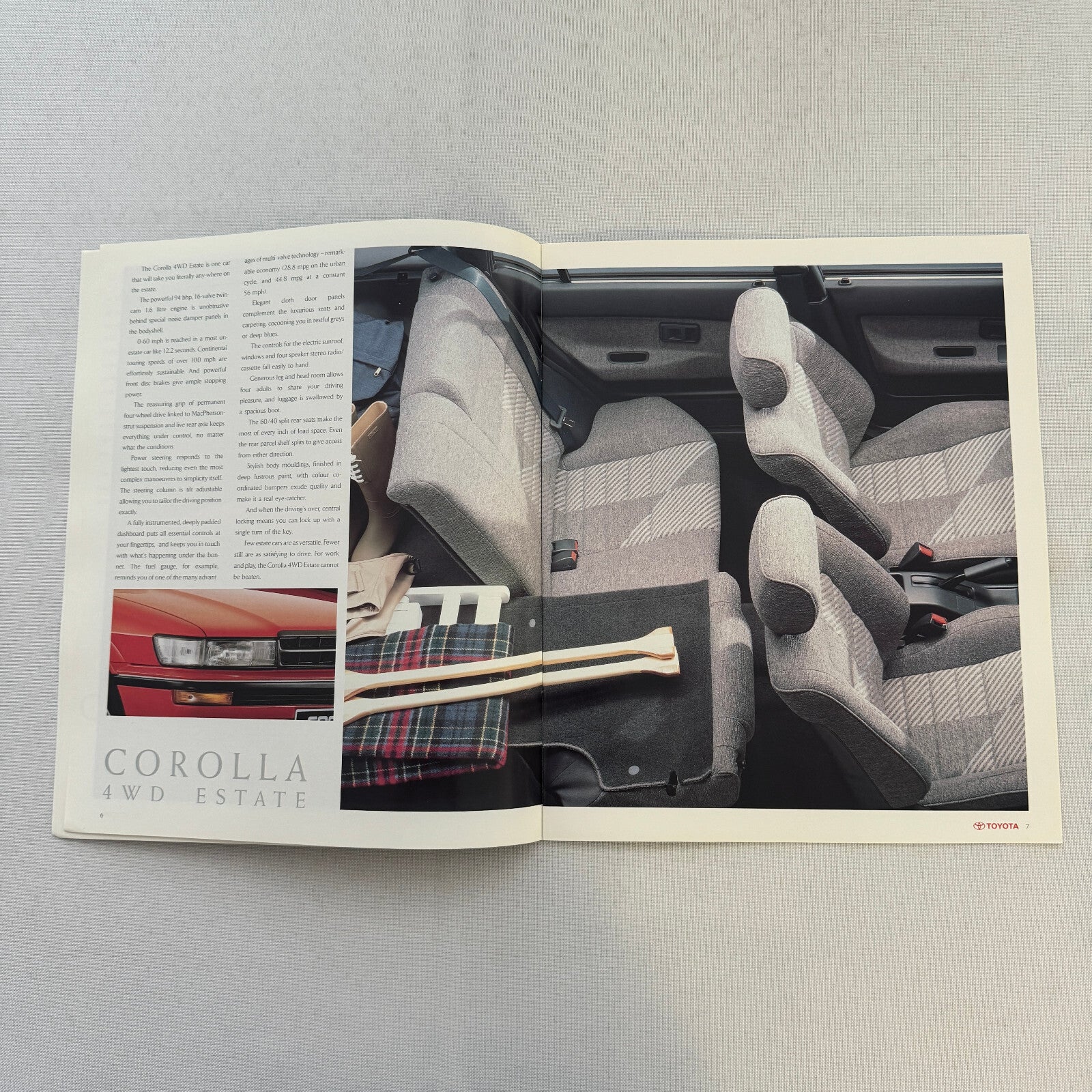 1990 Toyota Corolla 4WD Estate Previa Van Landcruiser Sales Brochure Catalog UK