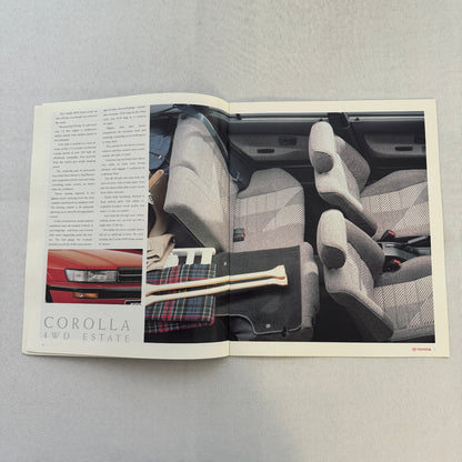 1990 Toyota Corolla 4WD Estate Previa Van Landcruiser Sales Brochure Catalog UK