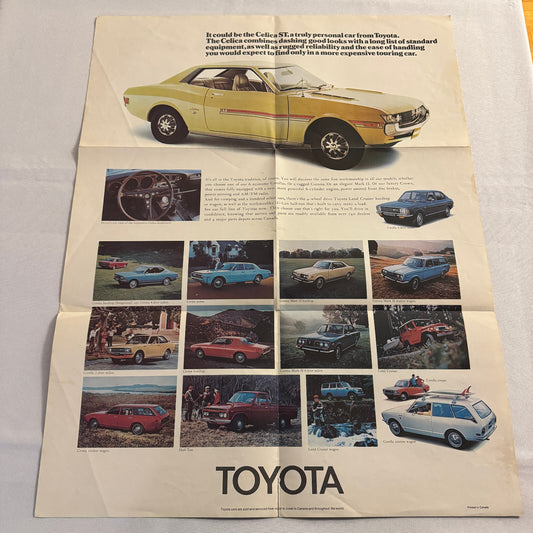 Toyota Car Sales Brochure Catalog Poster Vintage Celica Corona Crown Corolla +
