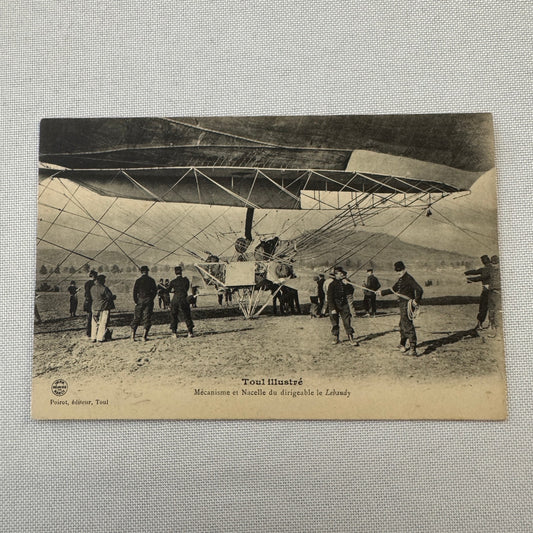 Vintage Zeppelin Airship Dirigible Postcard Post Card French Le Lebaudy