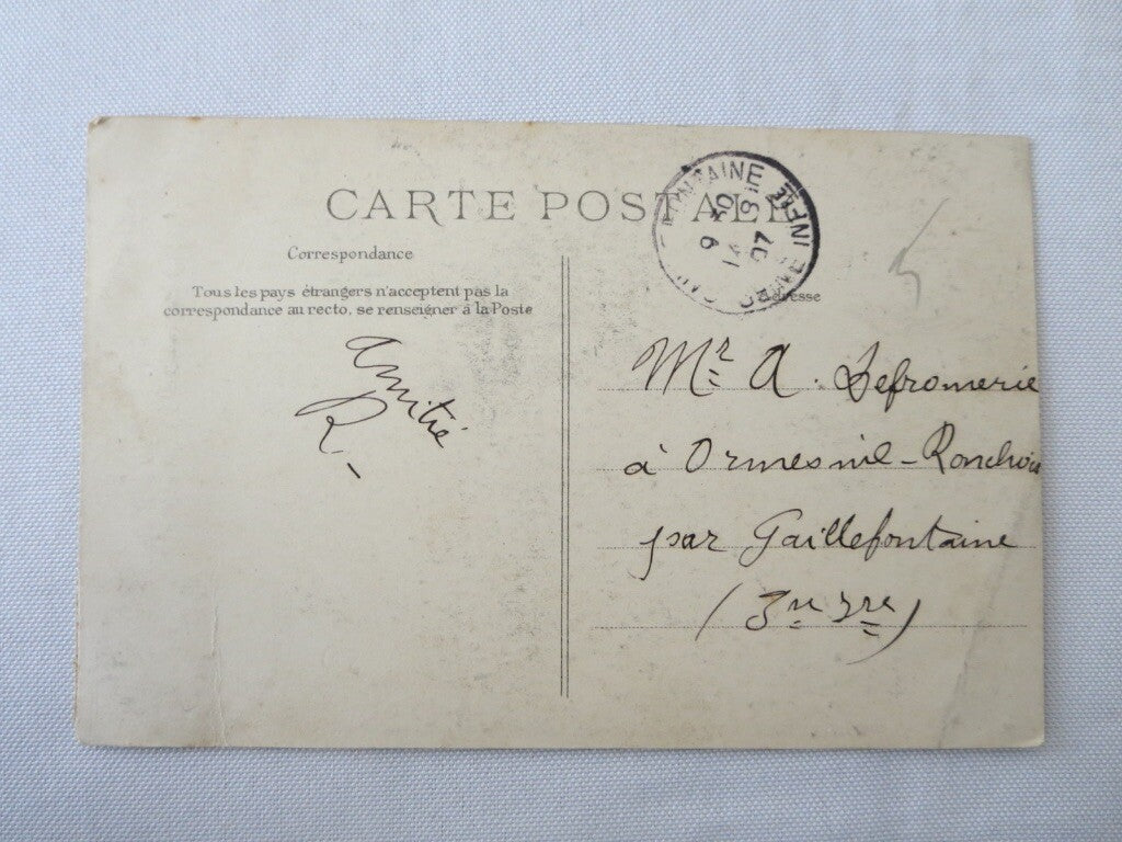 Early Postcard Darracq Racing Car Grand Prix Circuit de la Seine w/ Stamp 