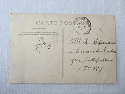 Early Postcard Darracq Racing Car Grand Prix Circuit de la Seine w/ Stamp 